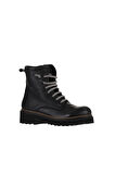 Bueno Shoes Siyah Vizon Deri Kadın Düz Bot 01wt0813
