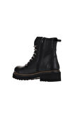 Bueno Shoes Siyah Vizon Deri Kadın Düz Bot 01wt0813