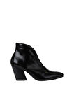 Bueno Shoes Siyah Kırışık Rugan Kadın Topuklu Bot 01wr1404