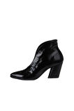 Bueno Shoes Siyah Kırışık Rugan Kadın Topuklu Bot 01wr1404