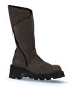 Bueno Shoes Gri Nubuk Kadın Düz Çizme 01wt1701