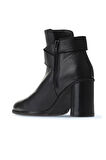 Bueno Shoes Siyah Deri Kadın Topuklu Bot 01wr5500