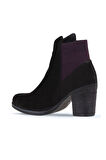 Bueno Shoes Siyah Mor Nubuk Kadın Topuklu Bot 01wp1500