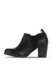 Bueno Shoes Siyah Deri Kadın Topuklu Bot 01wp1506