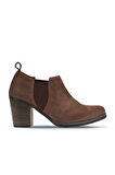 Bueno Shoes Kahverengi Nubuk Kadın Topuklu Bot 01wp1506