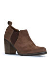 Bueno Shoes Kahverengi Nubuk Kadın Topuklu Bot 01wp1506
