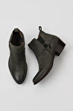 Bueno Shoes Haki Koyu Nubuk Kadın Topuklu Bot 01wr5705