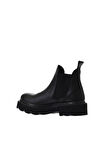 Bueno Shoes Siyah Flotter Deri Kadın Düz Bot 01wr3401