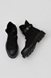 Bueno Shoes Siyah Nubuk Kadın Düz Bot 01wr3408