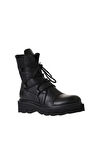 Bueno Shoes Siyah Flotter Deri Kadın Düz Bot 01wr3410