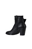 Bueno Shoes Siyah Deri Kadın Topuklu Bot 01wr5007