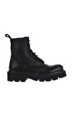 Bueno Shoes Siyah Flotter Deri Kadın Düz Bot 01wt1100
