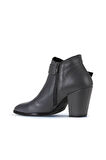 Bueno Shoes Gri Deri Kadın Topuklu Bot 01wr5005