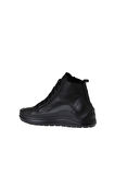 Bueno Shoes Siyah Flotter Deri Kadın Dolgu Topuklu Bot 01wr3800