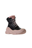 Bueno Shoes Siyah Pudra Deri Kadın Spor Bot 01wv8800