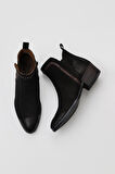 Bueno Shoes Siyah Nubuk Kadın Topuklu Bot 01wp1301