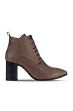 Bueno Shoes Gri Deri Kadın Topuklu Bot 01wp1006