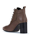 Bueno Shoes Gri Deri Kadın Topuklu Bot 01wp1006