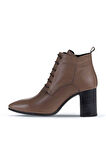 Bueno Shoes Gri Deri Kadın Topuklu Bot 01wp1006