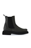 Bueno Shoes Gri Koyu Deri Kadın Düz Bot 01wt0508