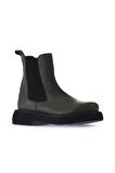 Bueno Shoes Gri Koyu Deri Kadın Düz Bot 01wt0508