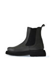 Bueno Shoes Gri Koyu Deri Kadın Düz Bot 01wt0508