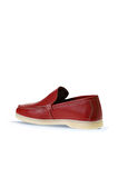 Bueno Shoes Kırmızı Flotter Deri Kadın Loafer 05ws102