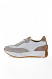 Bueno Shoes Bej Multi Deri Kadın Dolgu Topuklu Spor Ayakkabı 01wv11300