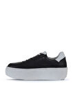 Bueno Shoes Siyah Beyaz Deri Kadın Sneakers 01wv5501