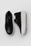 Bueno Shoes Siyah Beyaz Deri Kadın Dolgu Topuklu Bot 01wv5505