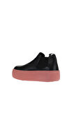Bueno Shoes Siyah Pembe Deri Kadın Dolgu Topuklu Bot 01wv5505