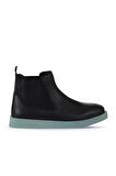 Bueno Shoes Siyah Yeşil Deri Kadın Düz Bot 01wv9701