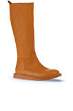 Bueno Shoes Turuncu Deri Kadın Düz Çizme 01wv9705