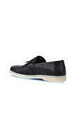 Bueno Shoes Siyah Flotter Deri Kadın Loafer 05ws101