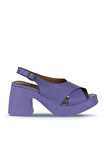 Bueno Shoes Lila Deri Kadın Dolgu Topuklu Ayakkabı 01wy12202