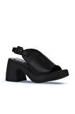 Bueno Shoes Siyah Deri Kadın Topuklu Sandalet 01wy12208