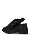 Bueno Shoes Siyah Deri Kadın Topuklu Sandalet 01wy12208