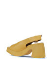 Bueno Shoes Sarı Deri Kadın Topuklu Ayakkabı 01wy12209