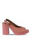 Bueno Shoes Pembe Deri Kadın Topuklu Sandalet 01wy12300
