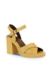 Bueno Shoes Sarı Deri Kadın Topuklu Sandalet 01wy12301