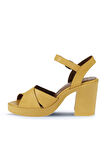 Bueno Shoes Sarı Deri Kadın Topuklu Sandalet 01wy12301