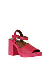 Bueno Shoes Fuşya Deri Kadın Topuklu Sandalet 01wy12303