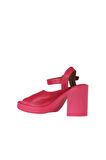 Bueno Shoes Fuşya Deri Kadın Topuklu Sandalet 01wy12303