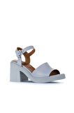 Bueno Shoes Mavi Deri Kadın Topuklu Sandalet 01wy12502
