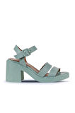 Bueno Shoes Yeşil Açık Deri Kadın Topuklu Sandalet 01wy12506