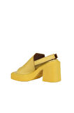 Bueno Shoes Sarı Deri Kadın Topuklu Sandalet 01wy12700