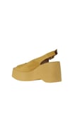 Bueno Shoes Sarı Deri Kadın Dolgu Topuklu Sandalet 01wy9002