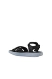 Bueno Shoes Siyah Mavi Deri Kadın Dolgu Topuklu Sandalet 01wy1009