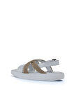 Bueno Shoes Beyaz Hasır Deri Kadın Sandalet 01wy1011
