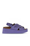 Bueno Shoes Lila Deri Kadın Dolgu Topuklu Sandalet 01wy5901
